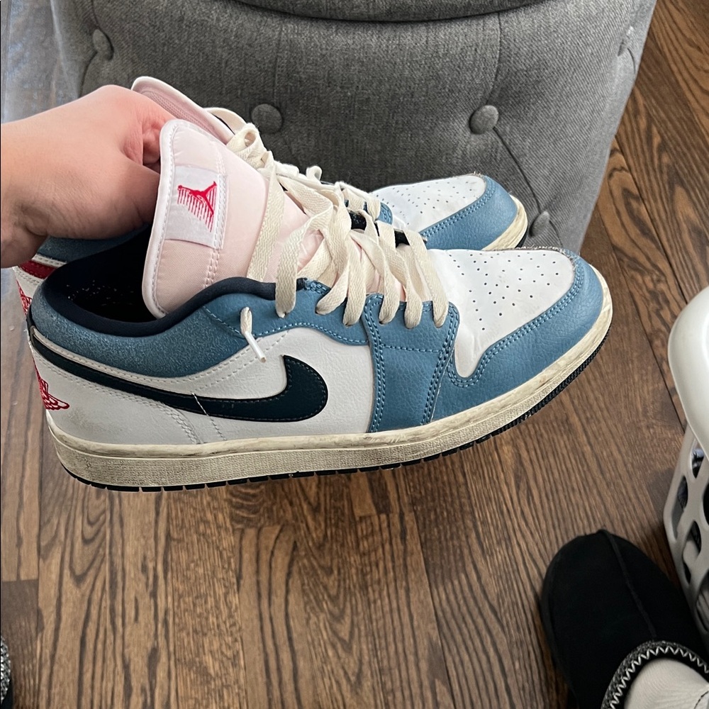 Nike Air Jordan Low Blue and White Sneakers